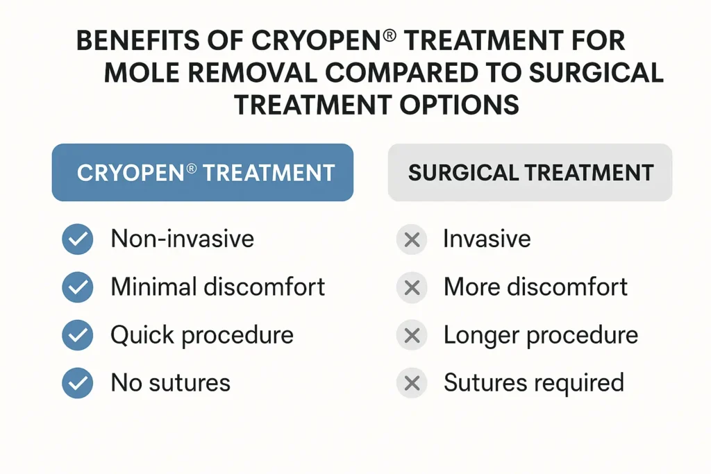 Benefits of professional mole-removal assessment at LA LIPO Ossett