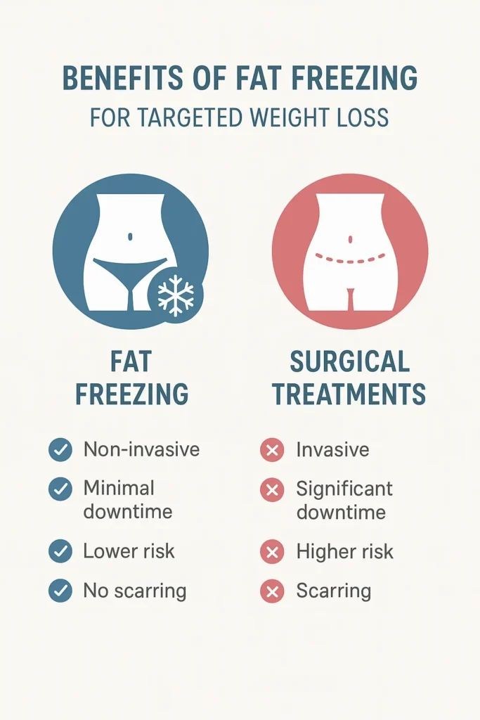 graphic showing the benefits of fat freezing Ossett