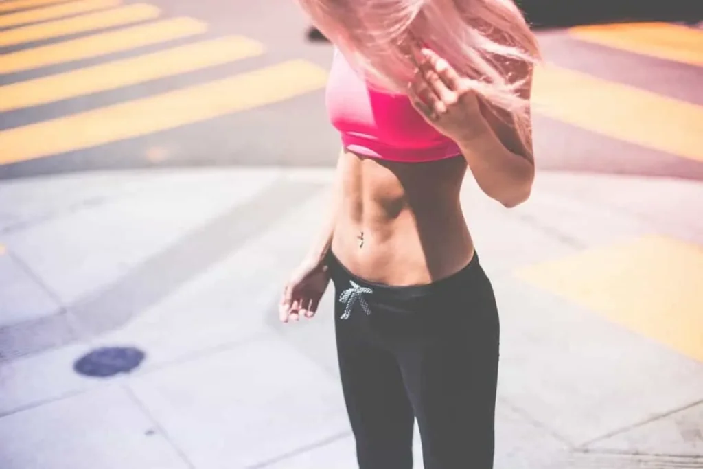 Woman with toned stomach after LA-EMS Body Sculpting Treatment Ossett