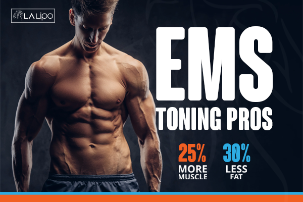 Image of man with sculpted stomach showing the fat loss and muscle gain of LA-EMS Body Sculpting Treatment Ossett